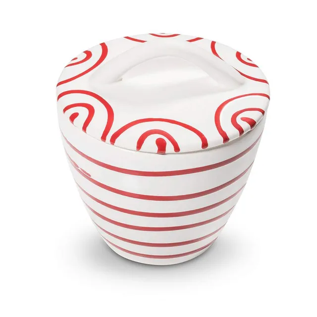 gmundner-keramik-zuckerdose-gourmet-9-cm-rotgeflammt-handgemacht-in-sterreich image 1