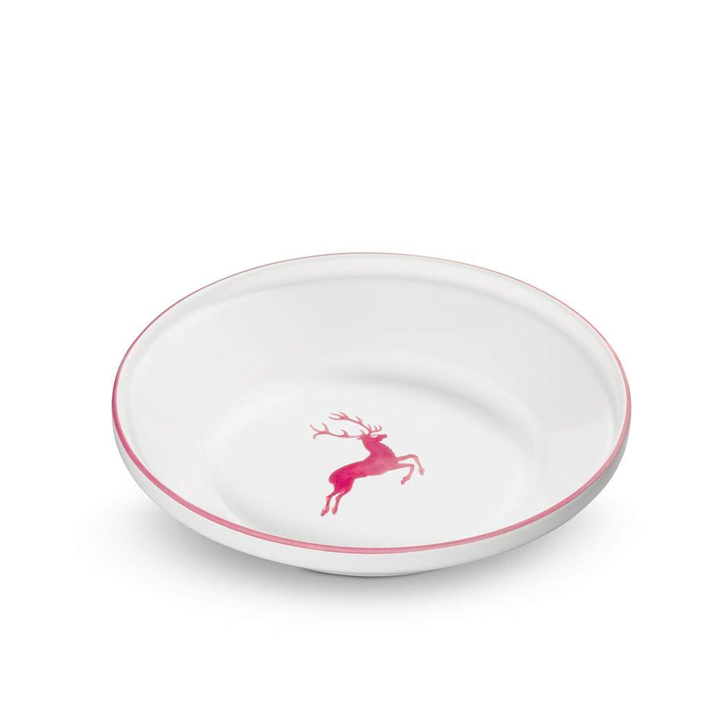 gmundner-keramik-reifsch-ssel-ohne-henkel-bordeauxroter-hirsch-28-cm-handgemacht image 1