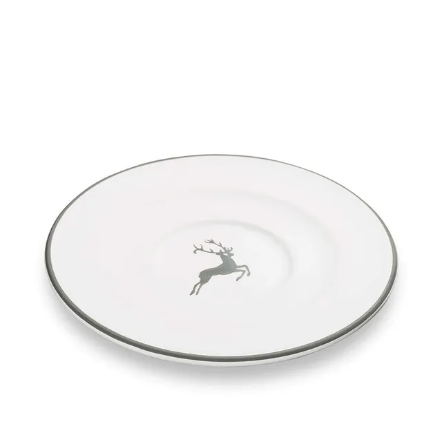 gmundner-keramik-grauer-hirsch-unterteller-cappuccino-gourmet-14-cm image 1