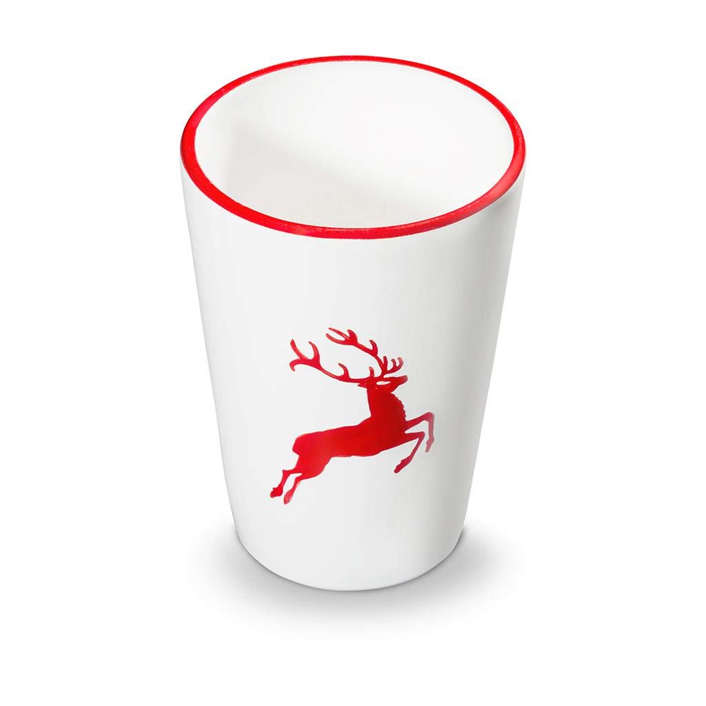 gmundner-keramik-trinkbecher-0-28-liter-rubinroter-hirsch-handgemacht-in-sterrei image 1