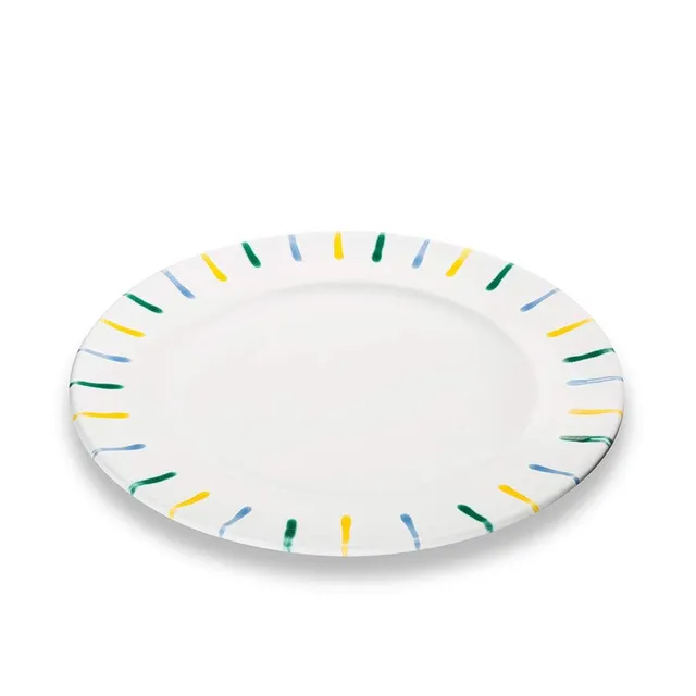 gmundner-keramik-speiseteller-gourmet-29-cm-buntgeflammt-handgemacht-in-sterreic image 1