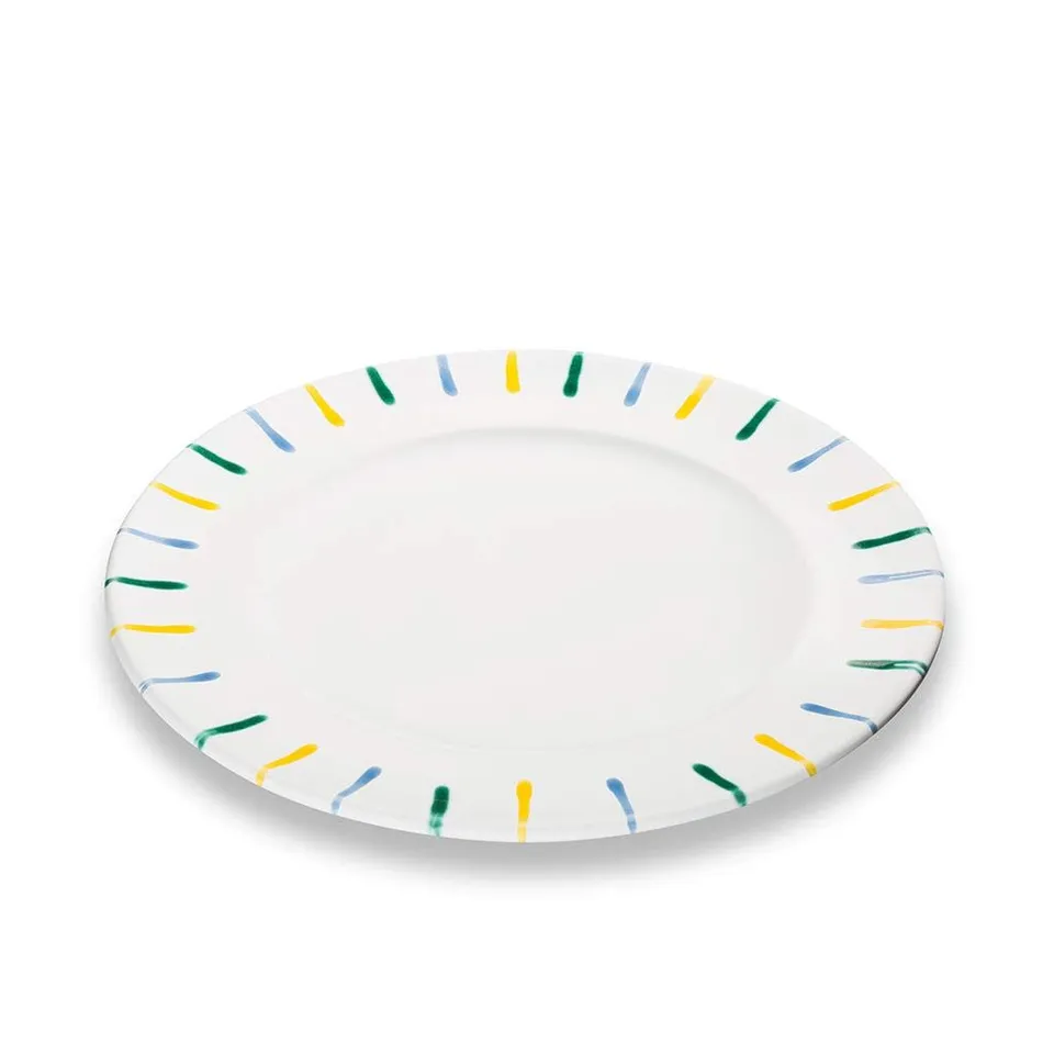 gmundner-keramik-speiseteller-gourmet-29-cm-buntgeflammt-handgemacht-in-sterreic image 1