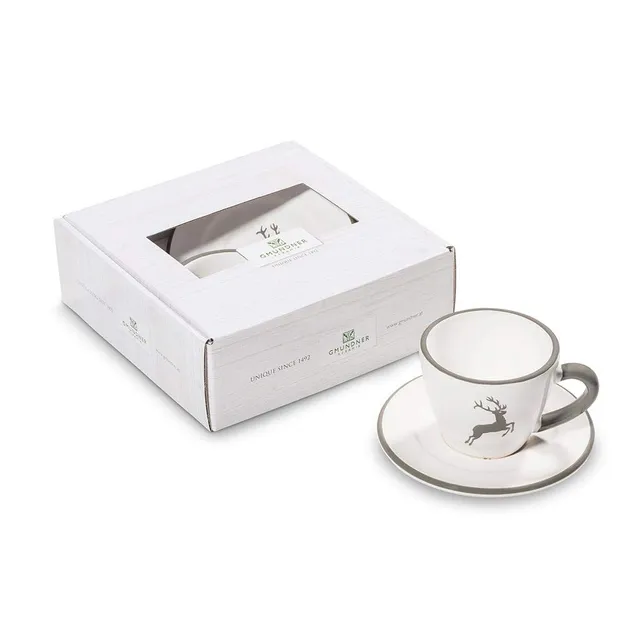 gmundner-keramik-grauer-hirsch-espresso-for-you-gourmet-geschirrset-tasse-untert image 1