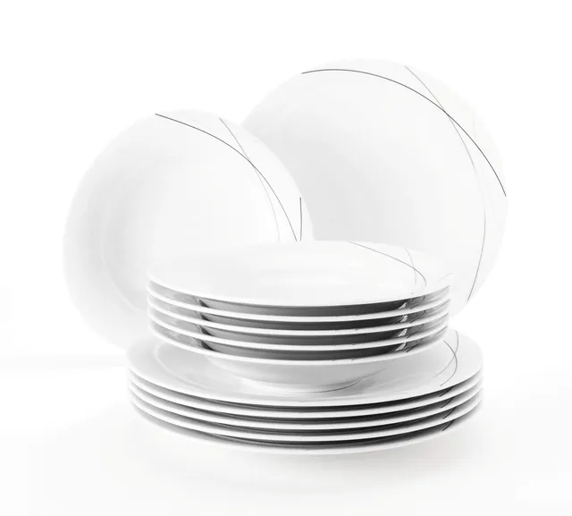 seltmann-weiden-trio-highline-tafelservice-12-teilig-6-speise-6-suppenteller-wei image 1
