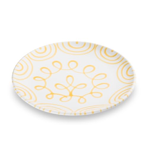 gmundner-keramik-speiseteller-25-cm-gelbgeflammt image 8