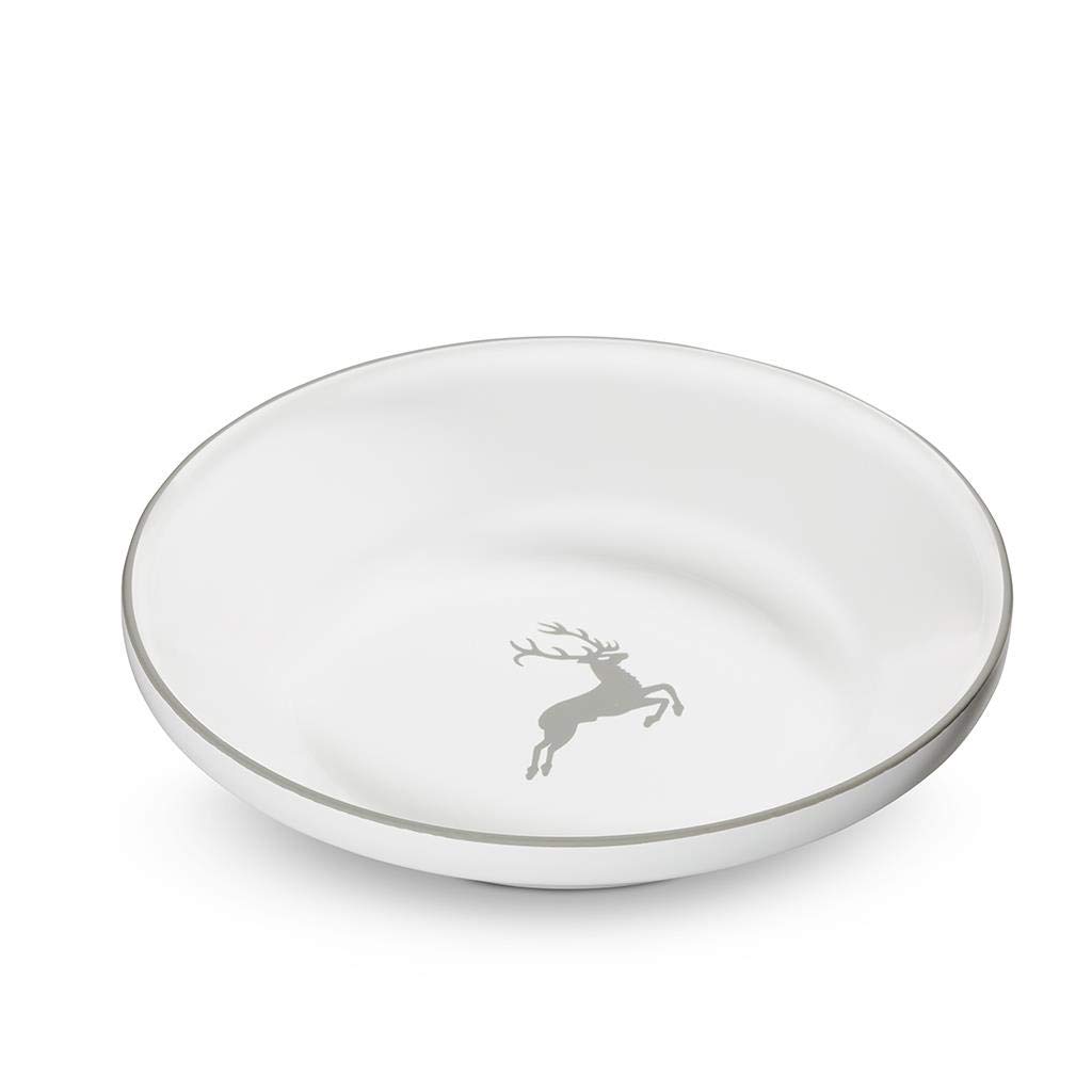 gmundner-keramik-grauer-hirsch-reifsch-ssel-ohne-henkel-32-cm image 1