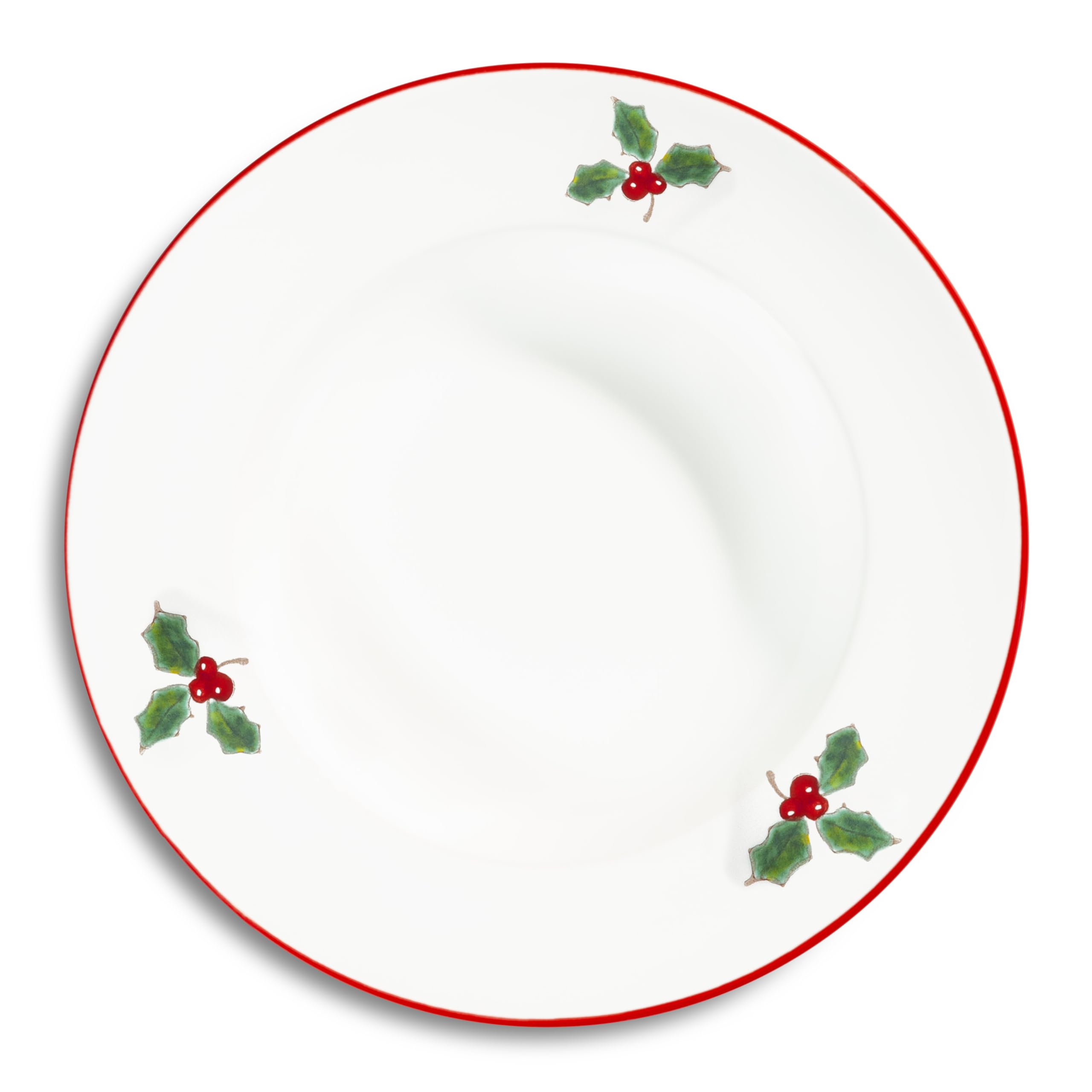 gmundner-keramik-winterbeere-rubinroter-rand-suppenteller-gourmet-24-cm-handgema image 2