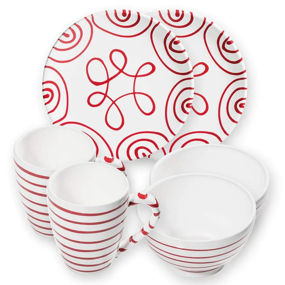 gmundner-keramik-h-ttenfr-hst-ck-cup-f-r-2-geschirrset-rotgeflammt-6-teilig image 1