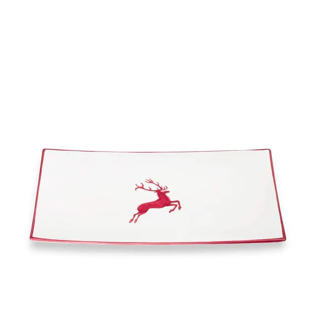 gmundner-keramik-platte-rechteckig-30-x-20-cm-bordeauxroter-hirsch image 1