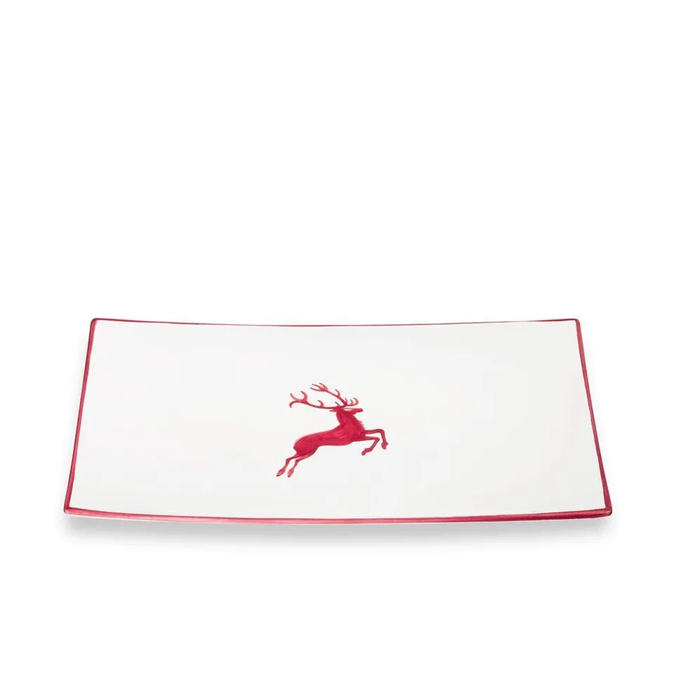 gmundner-keramik-platte-rechteckig-30-x-20-cm-bordeauxroter-hirsch image 1