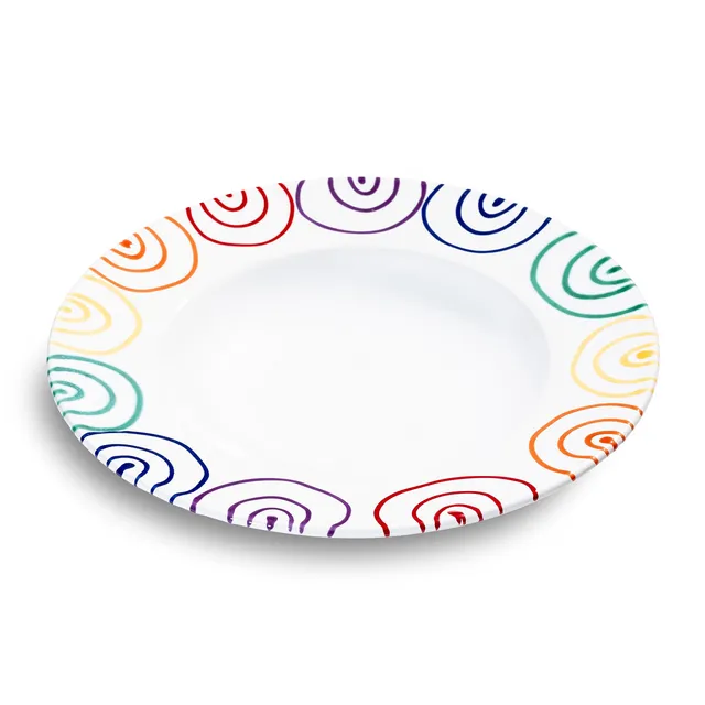 gmundner-keramik-regenbogen-pastateller-gourmet-29-cm-handgemacht image 1