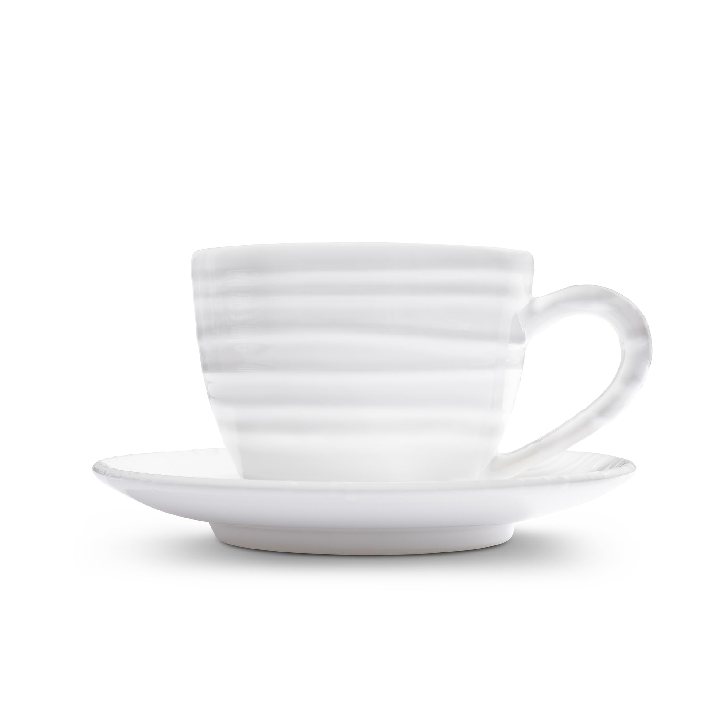 gmundner-keramik-geschirrset-teetasse-maxima-mit-unterteller-wei-geflammt-handge image 3