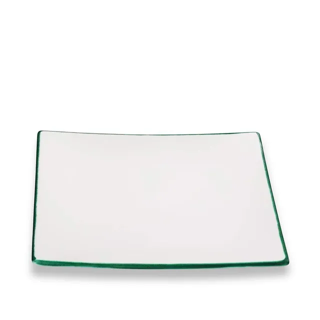 gmundner-keramik-speiseteller-26-x-26-x-2-2-cm-gr-ner-rand-handgemacht-in-sterre image 1