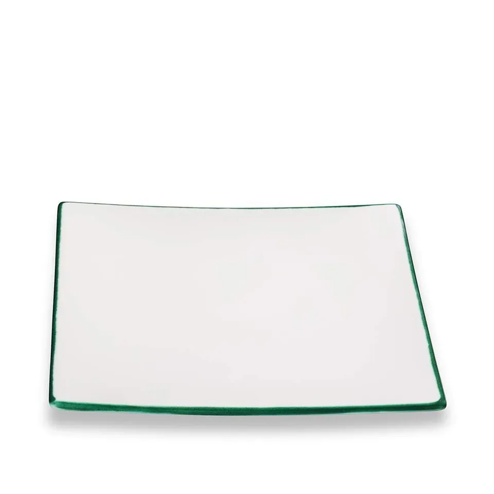 gmundner-keramik-speiseteller-26-x-26-x-2-2-cm-gr-ner-rand-handgemacht-in-sterre image 1
