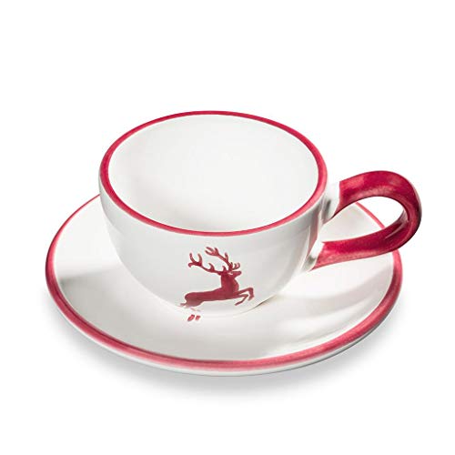 gmundner-keramik-mokkaset-bordeauxroter-hirsch-im-geschenkkarton-2-teilig image 5