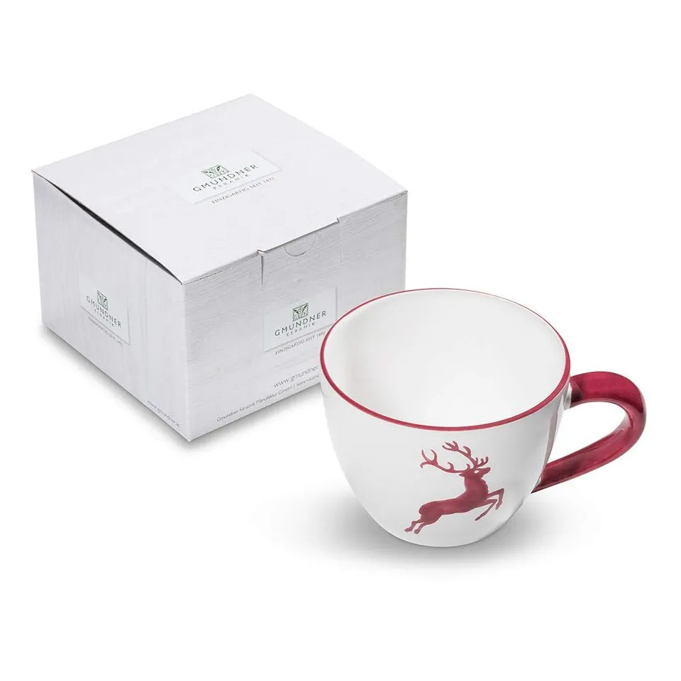 gmundner-keramik-teetasse-maxima-0-4-liter-bordeauxroter-hirsch image 1