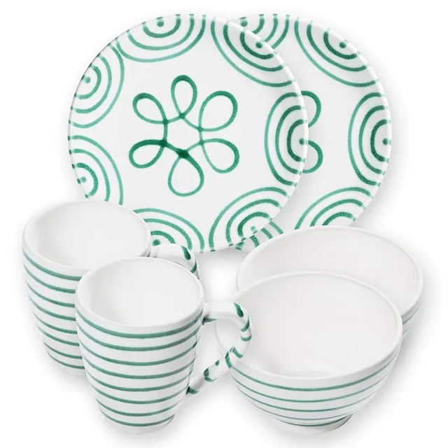gmundner-keramik-h-ttenfr-hst-ck-cup-f-r-2-6-teiliges-geschirrset-dekor-gr-ngefl image 1