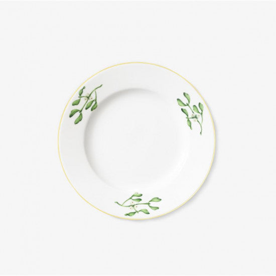 augarten-schubert-dessertteller-20-cm-weihnachtsdekor-mit-mistelzweigen-und-gold image 1