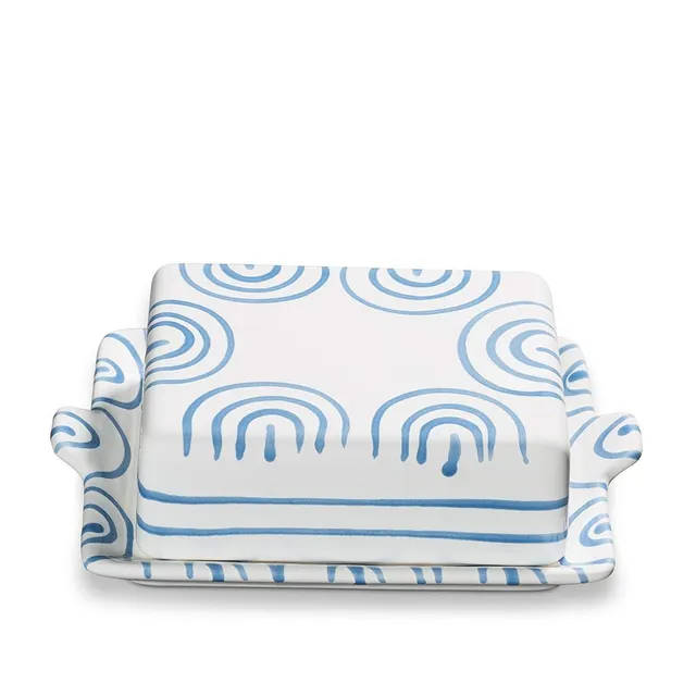 gmundner-keramik-butterdose-blaugeflammt-20-5-x-14-5-x-5-7-cm-handgemacht-in-ste image 1