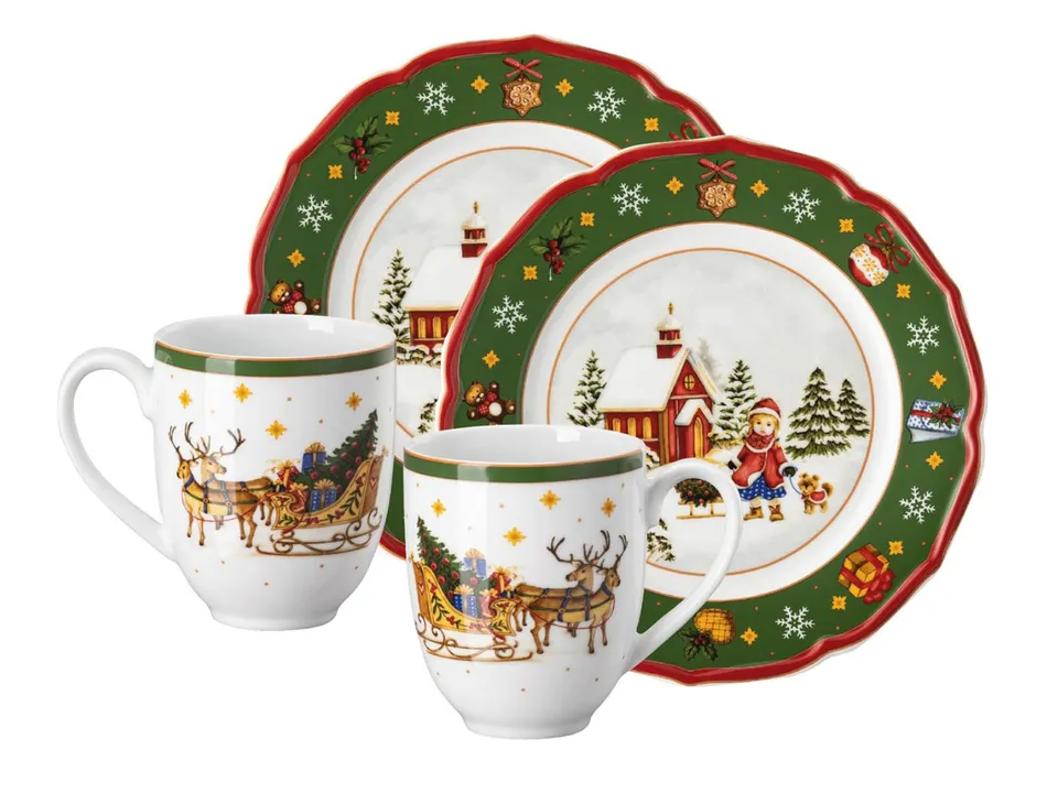 hutschenreuther-happy-wintertime-weihnachts-set-4-teilig-2-tassen-2-teller-porze image 1