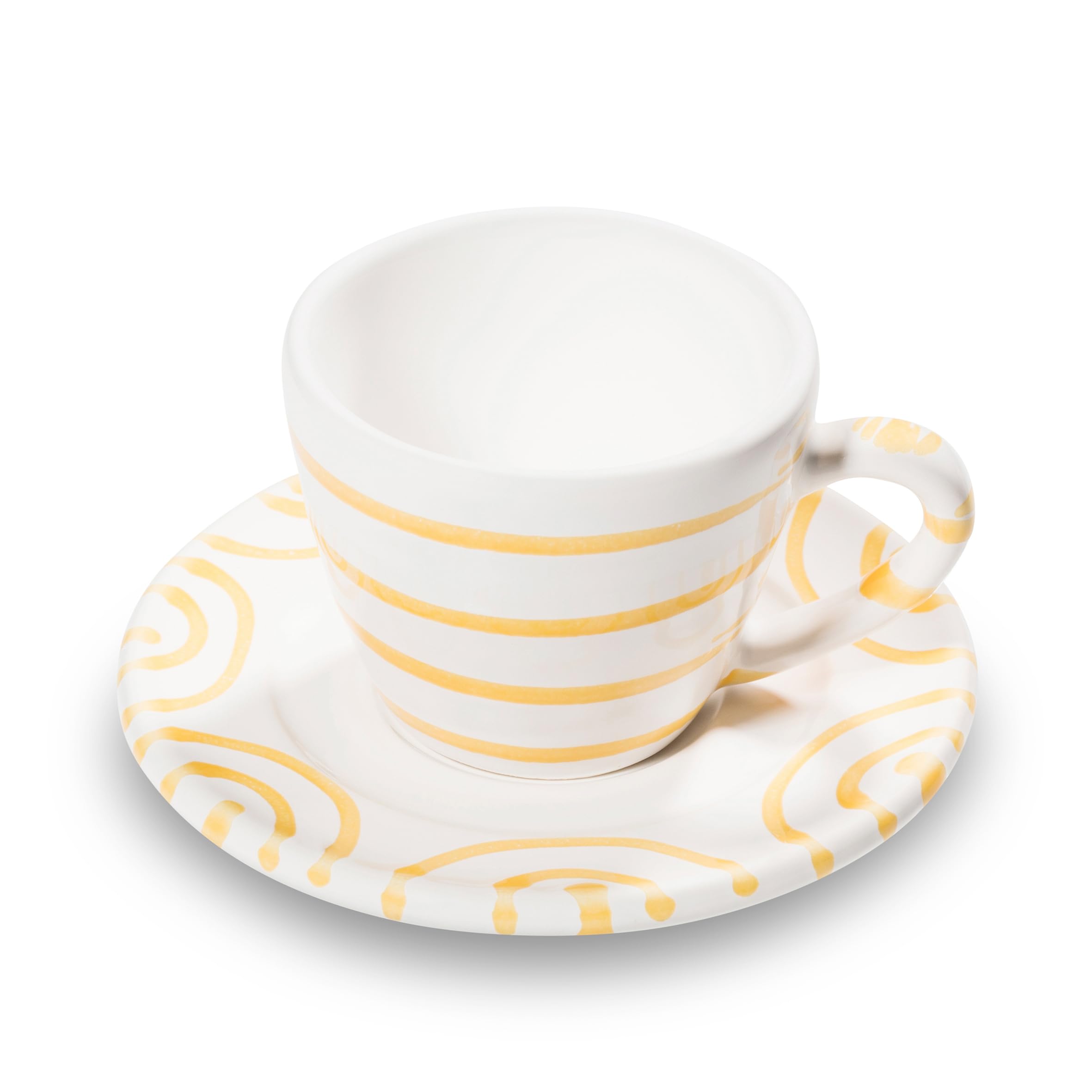 gmundner-keramik-manufaktur-espresso-for-you-gourmet-set-gelbgeflammt-handgefert image 2