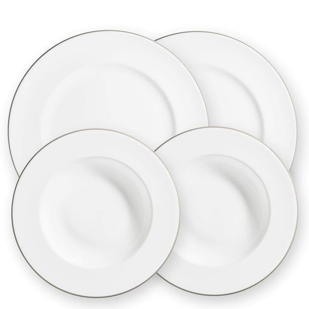 gmundner-keramik-dinner-for-two-gourmet-geschirrset-grauer-rand image 1