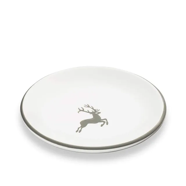 gmundner-keramik-unterteller-f-r-mokkatasse-11-cm-grauer-hirsch-handgemacht-in-s image 1