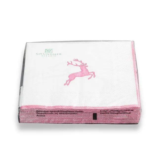 gmundner-keramik-lunchservietten-rosa-hirsch-3-lagig-20-stfcck image 1