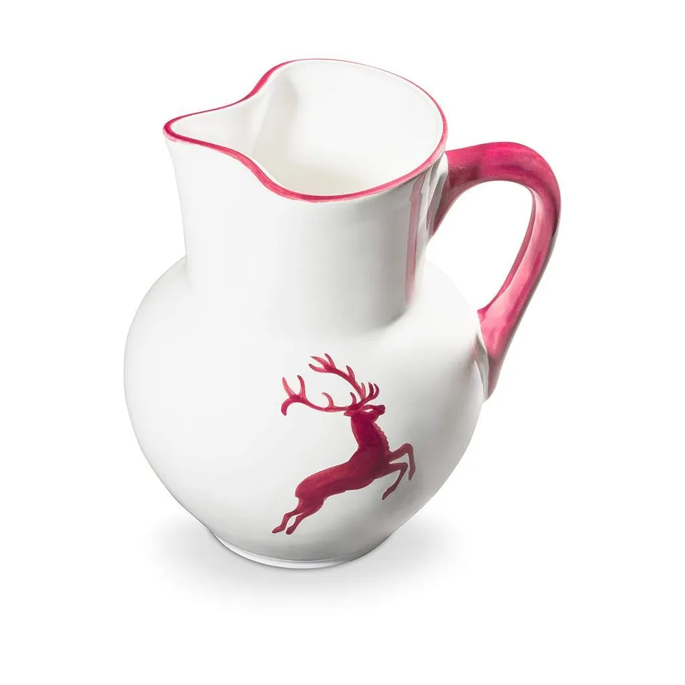 gmundner-keramik-krug-wiener-form-1-5-l-bordeauxroter-hirsch image 1