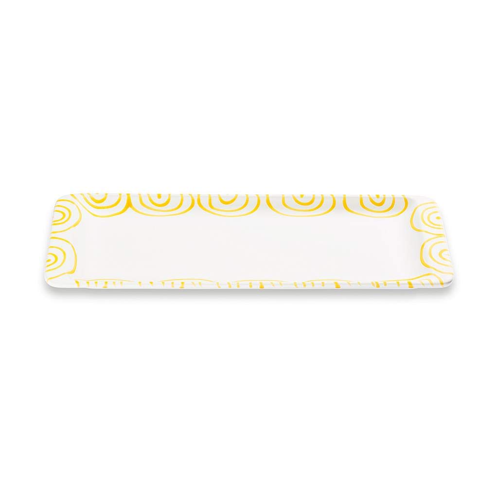 gmundner-keramik-stollenplatte-42-x-16-cm-gelbgeflammt image 1