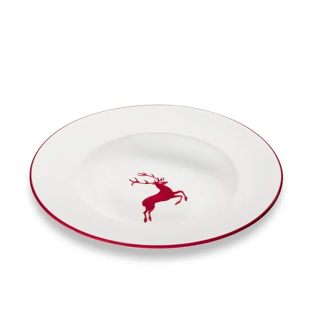 gmundner-keramik-pastateller-gourmet-bordeauxroter-hirsch-29-cm-handgemacht-in-s image 1