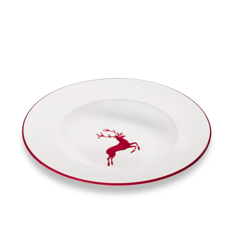 gmundner-keramik-pastateller-gourmet-bordeauxroter-hirsch-29-cm-handgemacht-in-s image 1