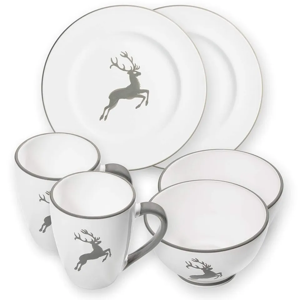 gmundner-keramik-gourmet-hfcttenfrfchstfcck-ffcr-2-grauer-hirsch-d3-6-teiliges-g image 1