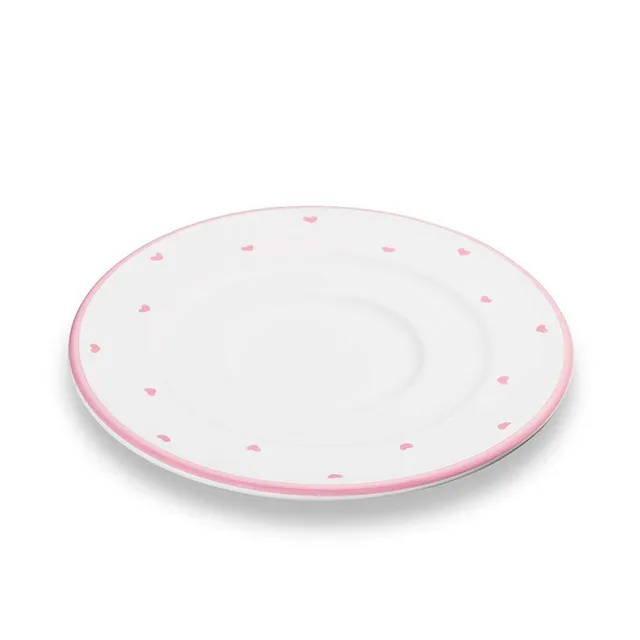 gmundner-keramik-herzerl-rosa-unterteller-kaffee-gourmet-16-cm image 1