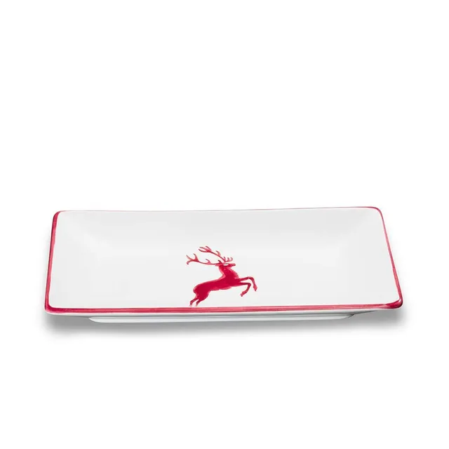 gmundner-keramik-snackschale-bordeauxroter-hirsch-22-x-11-cm-handgemacht-in-ster image 1