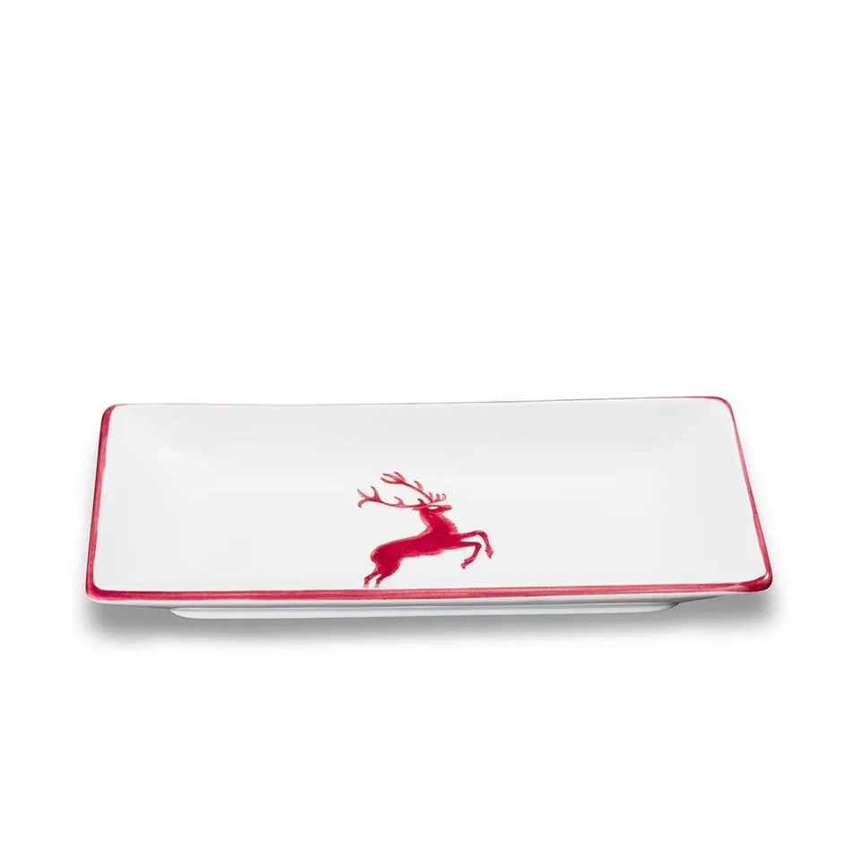gmundner-keramik-snackschale-bordeauxroter-hirsch-22-x-11-cm-handgemacht-in-ster image 1