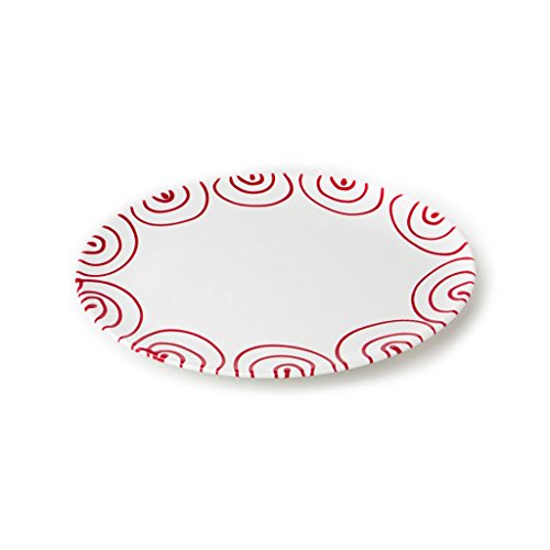 gmundner-keramik-platte-oval-33-x-26-cm-rotgeflammt image 2