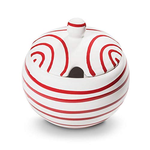 gmundner-keramik-rotgeflammt-zuckerdose-mit-ausschnitt-10-cm image 3