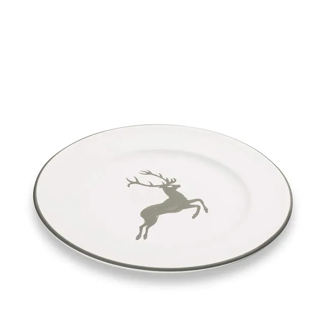 gmundner-keramik-dessertteller-gourmet-18-cm-grauer-hirsch image 1