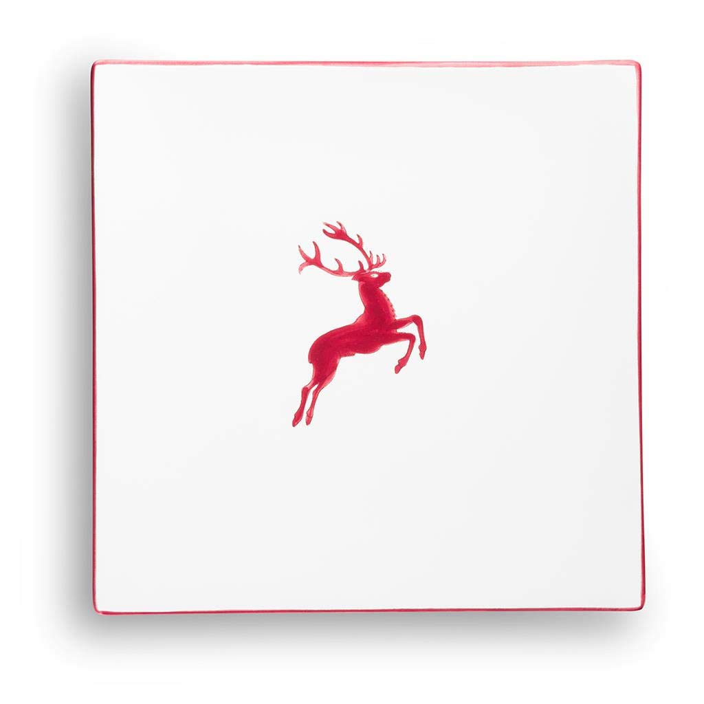 gmundner-keramik-bordeauxroter-hirsch-speiseteller-26-x-26-x-2-2-cm image 2