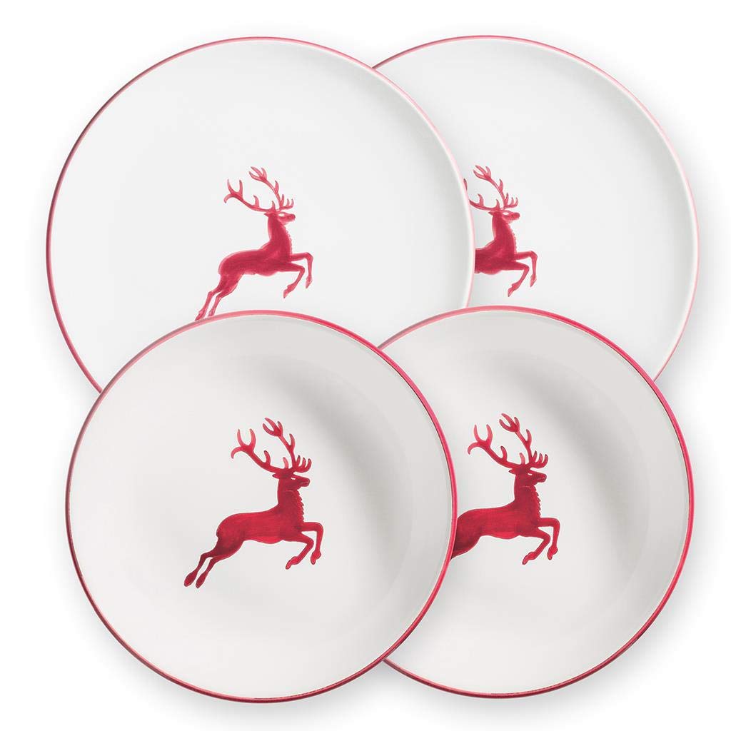 gmundner-keramik-dinner-geschirr-set-dinner-for-two-classic-bordeauxroter-hirsch image 1