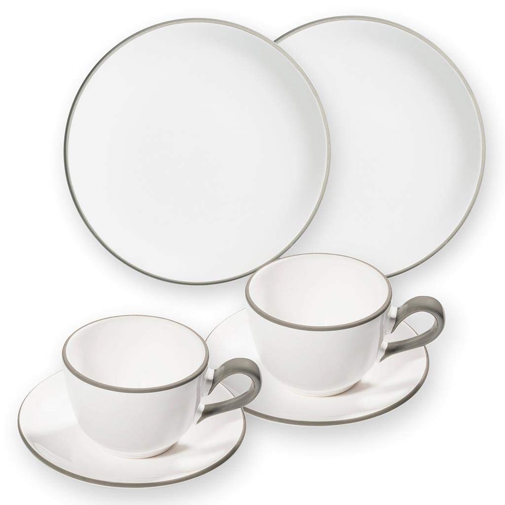 gmundner-keramik-breakfast-for-two-classic-geschirrset-grauer-rand-handgemacht-i image 1