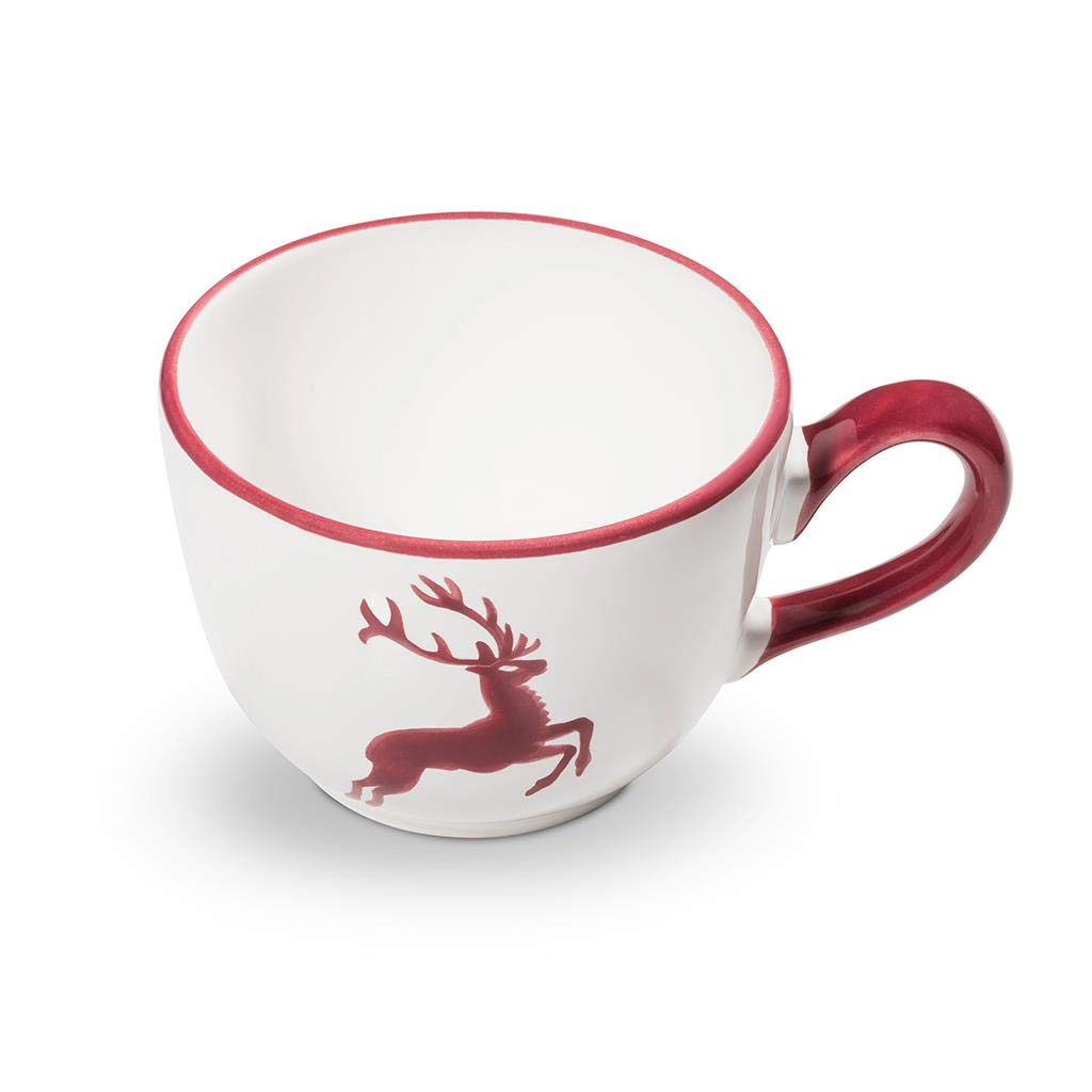 gmundner-keramik-kaffeetasse-gourmet-190-ml-rubinroter-hirsch image 5