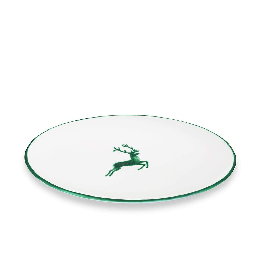 gmundner-keramik-platte-oval-28x21-cm-gr-ner-hirsch image 1