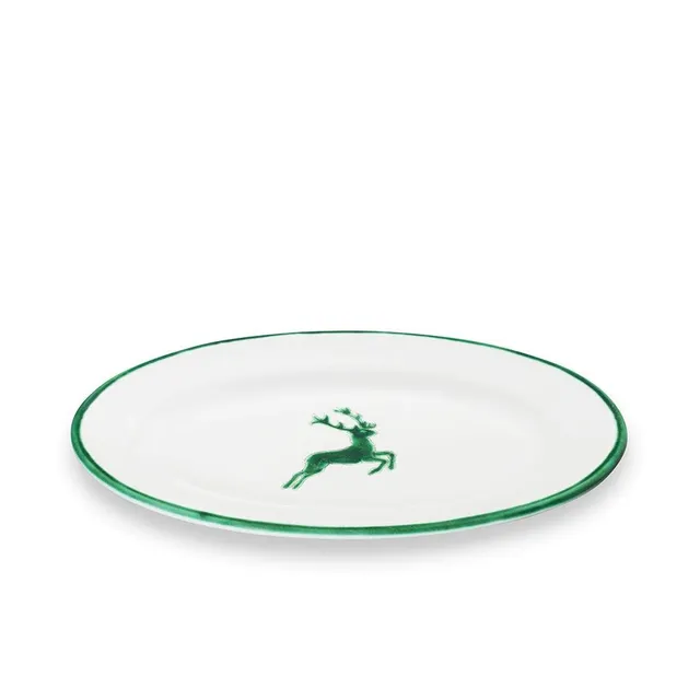 gmundner-keramik-platte-oval-21-x-14-cm-gr-ner-hirsch image 1