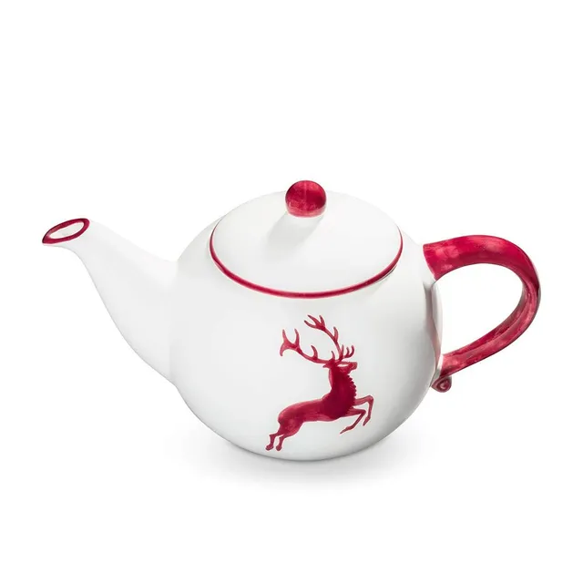 gmundner-keramik-teekanne-glatt-1-5-liter-bordeauxroter-hirsch image 1