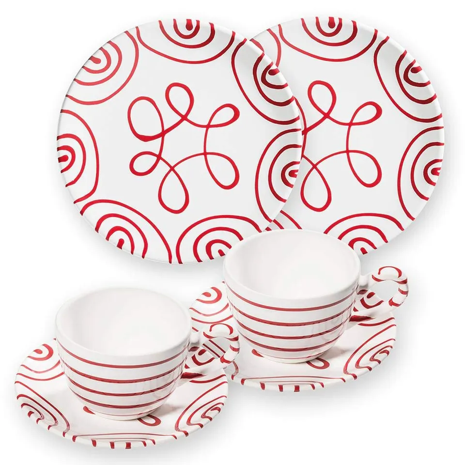 gmundner-keramik-fr-hst-cksgeschirr-set-breakfast-for-two-classic-rotgeflammt-6- image 1