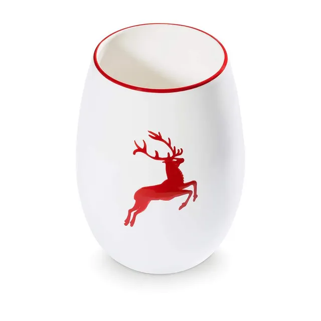 gmundner-keramik-vase-21-cm-rubinroter-hirsch image 1