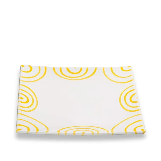 gmundner-keramik-dessertteller-20-cm-gelbgeflammt image 1