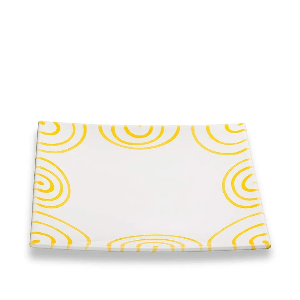 gmundner-keramik-dessertteller-20-cm-gelbgeflammt image 1